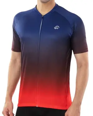 ROTTO men's cycling jersey with gradient color design and full zipper