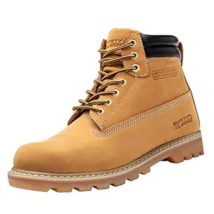 SAFETY LOONG Work Boots for Men Soft Toe in brown leather