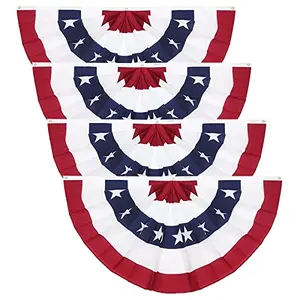 Premium large American fan flag draped across a grand porch