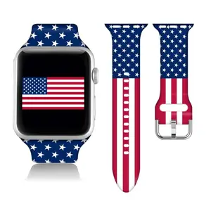 PINJEG USA flag silicone band for Apple Watch