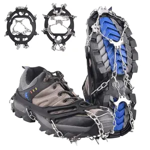 Azarxis 8-spike crampons on a winter boot