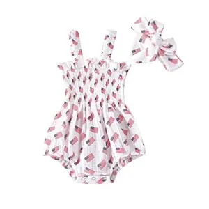 Baby girl 4th of July boho romper