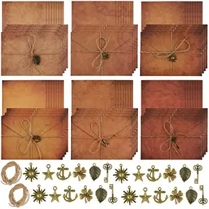 Zonon vintage stationery set with kraft envelopes, rope, and metal keys
