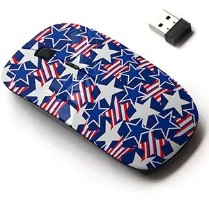 CJCBROES wireless mouse with USA stars and stripes pattern