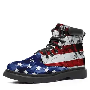 Onegam USA flag American patriotic lace-up combat boots