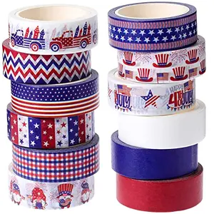 Spakon patriotic washi tape with gnomes