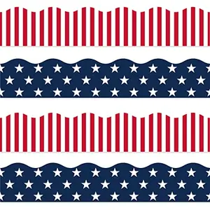 Whaline self-adhesive stars and stripes border stickers
