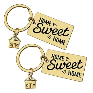 Two-piece keychain set for couples, elegant housewarming gift from real estate agent