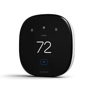 ecobee Smart Thermostat Enhanced displayed on a wall