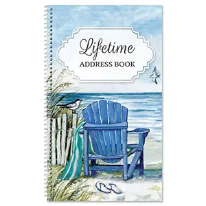 Current address book with Cape Cod design and spiral binding