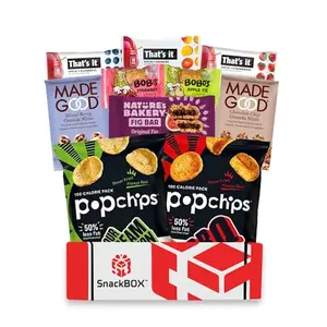 SnackBOX Vegan Care Package variety pack with 10 sweet and salty snacks