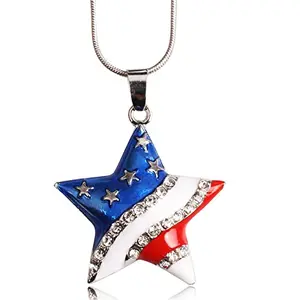 Coadipress patriotic flag star hoop earrings