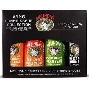 Melinda's Wing Connoisseur Collection variety pack of 4 wing sauces