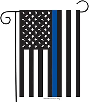 Rustic burlap thin blue line garden flag with double-sided print by mflagperft