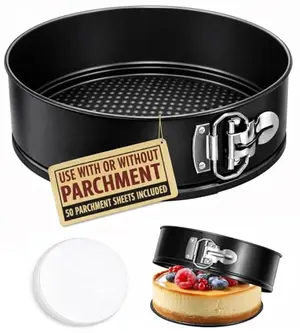 Tellshun 7 inch round springform pan with black nonstick coating