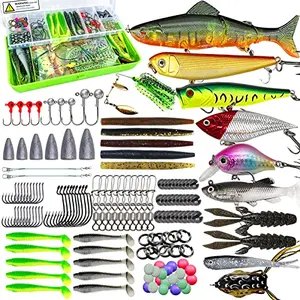 UperUper 145-piece fishing lure kit with double-layer box