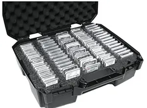 Case Club waterproof hard case with foam insert holding multiple graded coin slabs