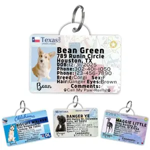 PawFurEver Texas dog driver license ID tag front view