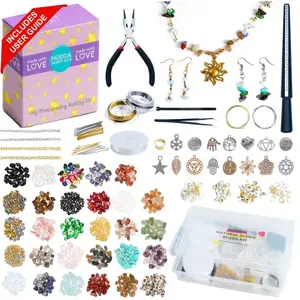 MODDA natural stone jewelry making kit with crystal beads and tools