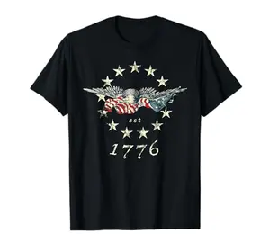Vintage 1776 eagle and flag shirt perfect for National Mall visitors