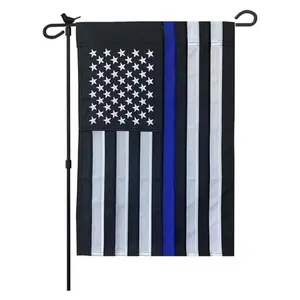 Homissor thin blue line garden flag with embroidered stars on durable polyester
