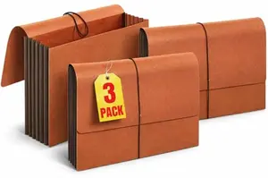 1InTheOffice Expanding File Wallet redrope 3-pack