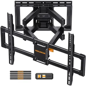Perlegear UL Listed Full Motion TV Wall Mount for 42-90 inch TVs