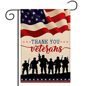 TMDEX Veterans Day Garden Flag Double Sided Burlap