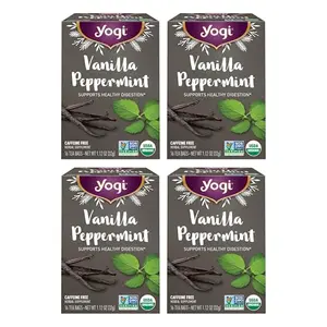 Yogi Tea Vanilla Peppermint box with holiday-themed packaging
