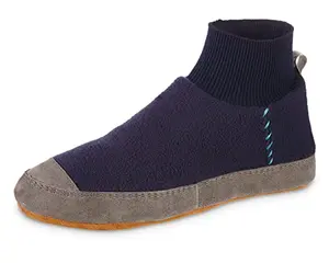 Acorn Unisex Polar Pair Ankle Fleece Slipper Sock in navy blue