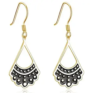MALOYANVE RBG Dissent Collar Earrings in gold dangle finish