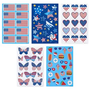 American Greetings patriotic sticker pack with 20 sheets of red white and blue stickers