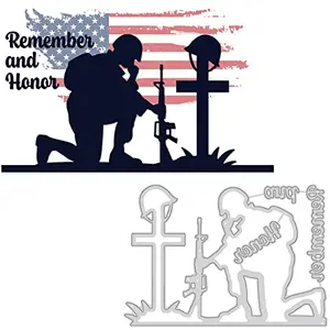 BENECREAT American soldier metal cutting die with intricate details for scrapbooking