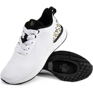 Tommaso Capri women's leopard print SPD cycling shoes with walkable sole and pre-installed cleats