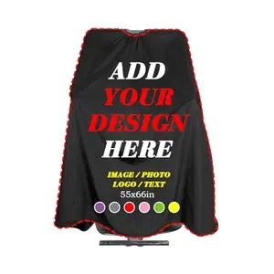 Custom printed barber cape with personalized design