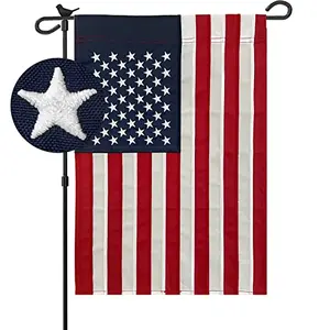 Bradford double-sided embroidered American garden flag with embroidered stripes