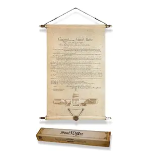Soul3Dart Bill of Rights canvas poster with hardwood roll and leather cord