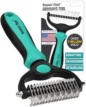 Maxpower Planet turquoise double-sided grooming rake