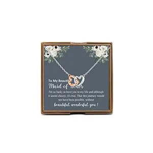 OKEYCH Maid of Honor Necklace with love quote pendant