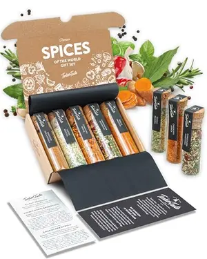 Timber Taste exotic spice gift set with elegant packaging