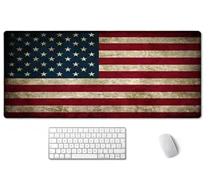 Vintage American flag desk mat with water resistant coating