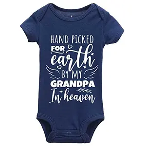 Navy Hand Picked for Earth grandpa in heaven baby bodysuit