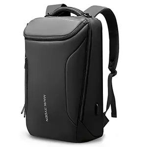 MARK RYDEN backpack with sporty car shape design, waterproof and USB port, black