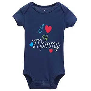 Affordable navy mommy baby onesie romper with simple I Love My Mommy print