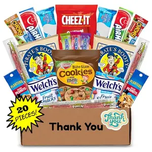 Hangry Kit thank you snack box with first-aid style packaging filled with bars, chips, and candies