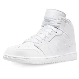 Air Jordan 1 Mid Triple White sneaker, all-white leather design