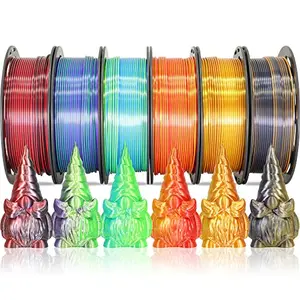 MIKA3D 6 Spools Bicolor Dual Color 1.75mm 3D Printer Filament Bundle Silk PLA for 1776 themed prints