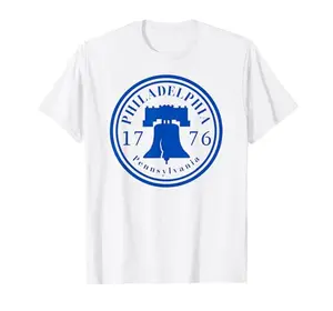 Patriotic t-shirt with Liberty Bell and 1776 design, celebrating Philadelphia's history for tour groups