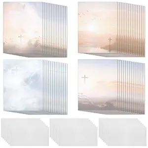 Tinlade religious stationery set with cross and nature designs