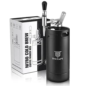 Large black TMCRAFT nitro cold brew keg with stout faucet